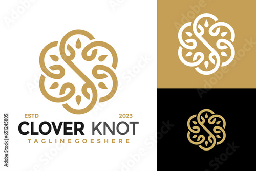Letter S Clover Knot Logo design vector symbol icon illustration