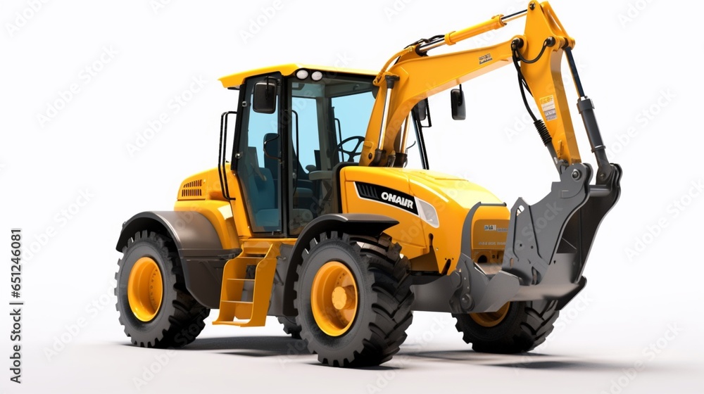 Backhoe Loaders realistic 8k isolate white background.Generative AI