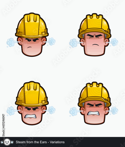 Construction Worker - Expressions - Negative - Steam from the Ears - Variations