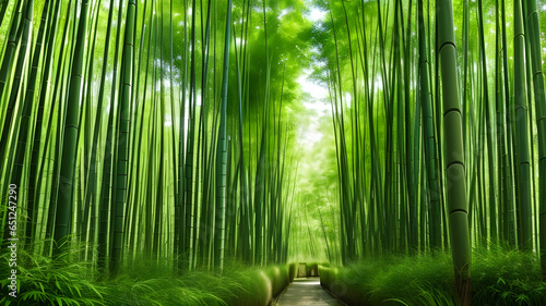 Tranquil Oasis  Serene Bamboo Forest Bliss with Rustling Leaves