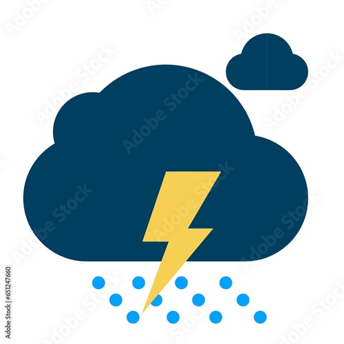 elements or symbols of various weather conditions on earth such as thunderstorms, hot sun, etc