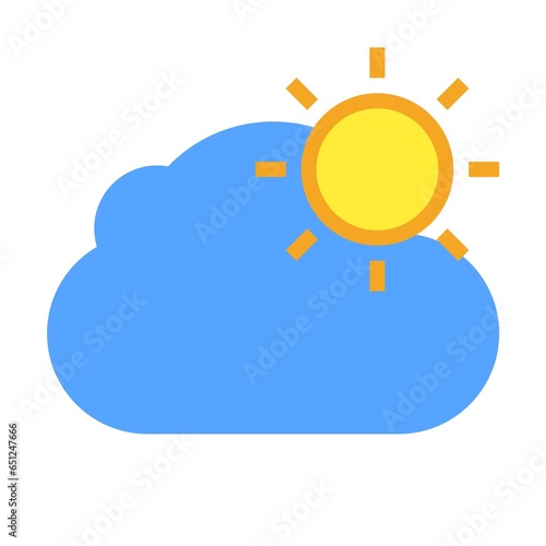 elements or symbols of various weather conditions on earth such as thunderstorms, hot sun, etc