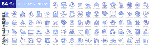 Ecology & Energy icon set. Collection of Ecology & Energy with concepts like renewable energy, environment,  ecology and green electricity. Vector illustration