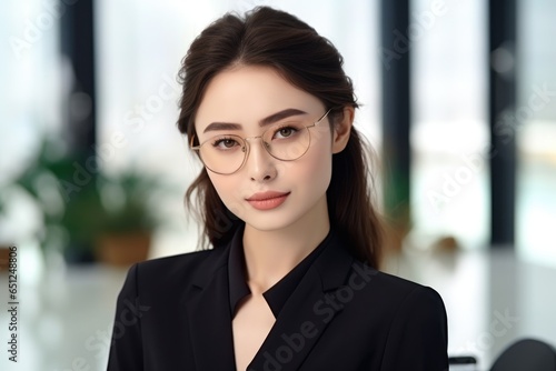 Wallpaper Mural beautiful young asian woman in black business suit. Torontodigital.ca