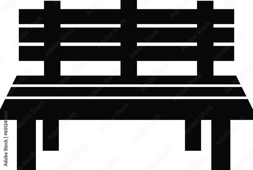 Fototapeta premium Park Bench icon. Comfortable public wooden seat symbol. Bench sign. flat style.