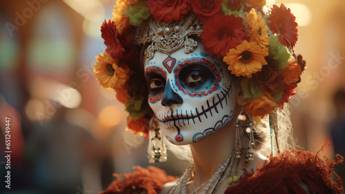 Portrait of a Beautiful Woman Día de los Muertos, Day of the Dead festival © ni