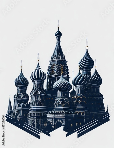 Illustration of the city of Moscow a monochromatic vintage double exposure 2