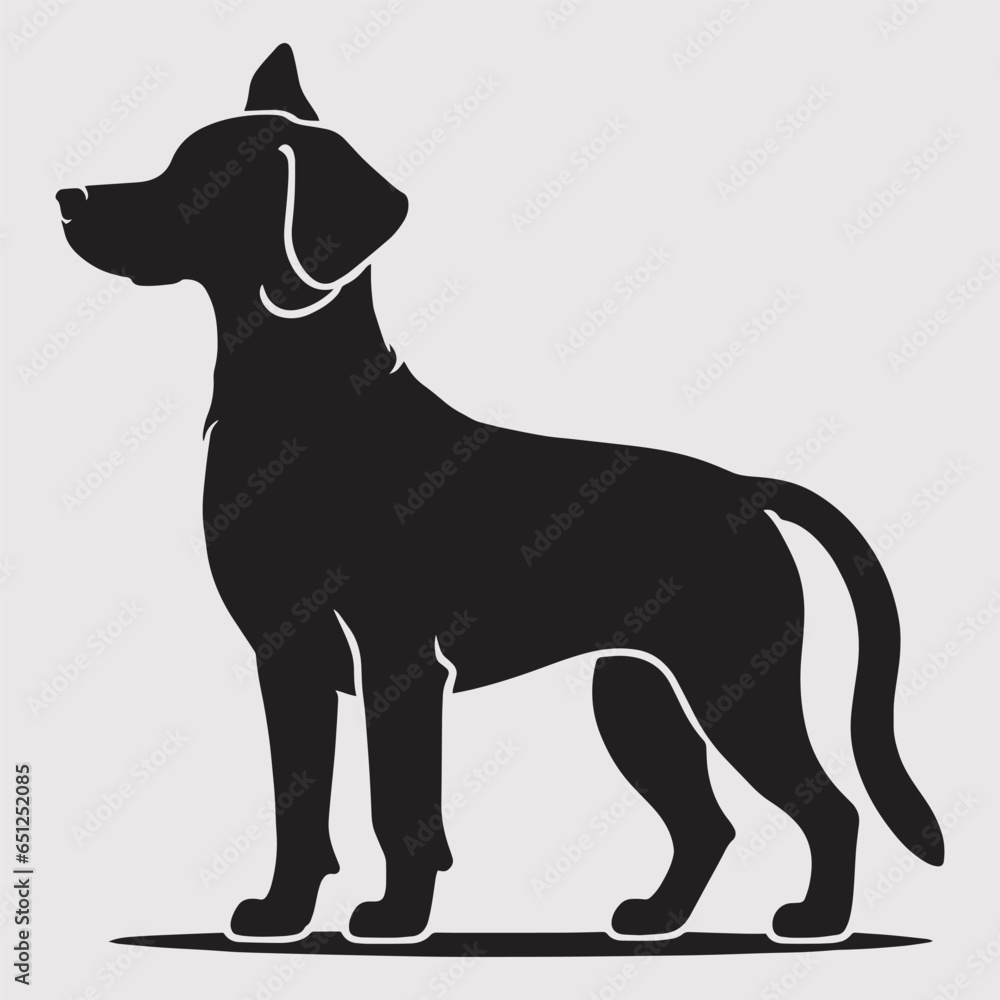 Dog Silhouette art. dog, animal, silhouette, vector, pet, illustration, mammal, black