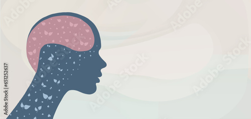 Mental health concept. Head silhouette.Split personality. Mood disorder - Metaphor bipolar disorder mind mental or emotional burnout.Psychological or psychiatric problems. OurMindsMatter