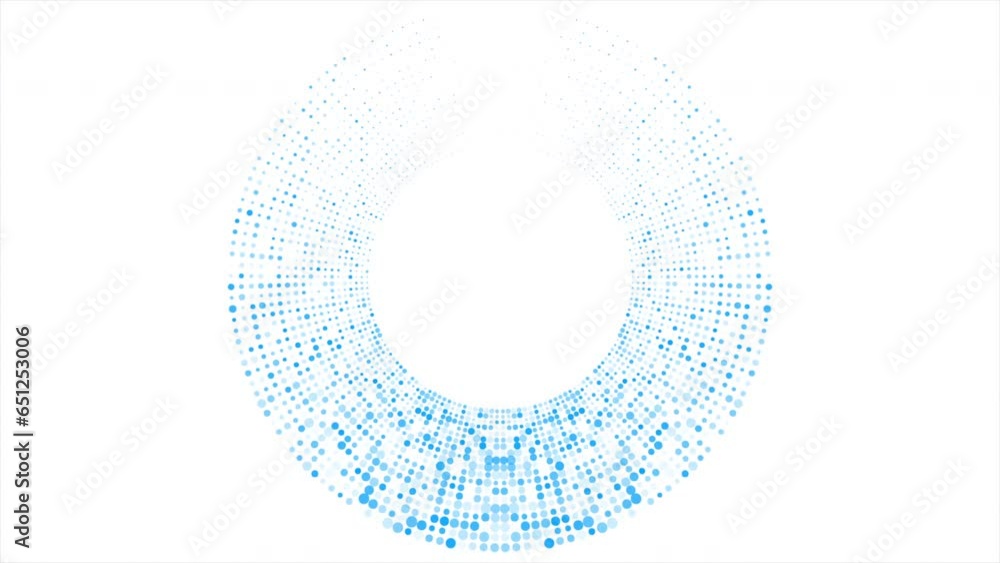 Futuristic minimal tech blue halftones dotted circles abstract ...