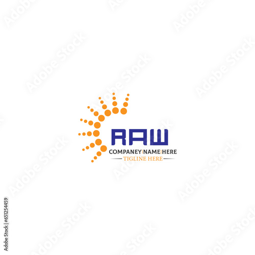 RAW letter technology logo design on white background. RAW logo. RAW creative initials letter IT logo concept. RAW letter design,RAW. 