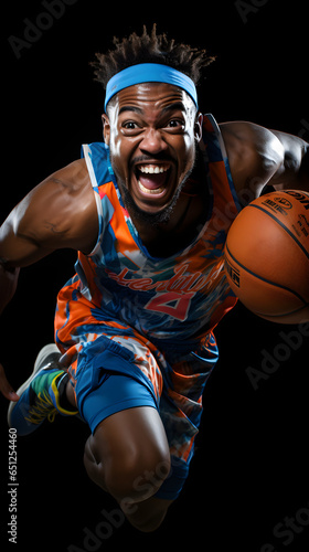 Dynamic sports photography of basketball player 