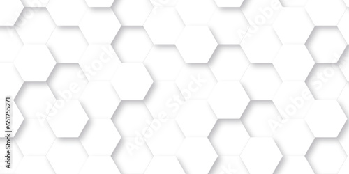 Fototapeta Naklejka Na Ścianę i Meble -  Background with hexagons square abstract background with lines. white texture background. white and hexagon abstract background. white 3d paper texture and futuristic.