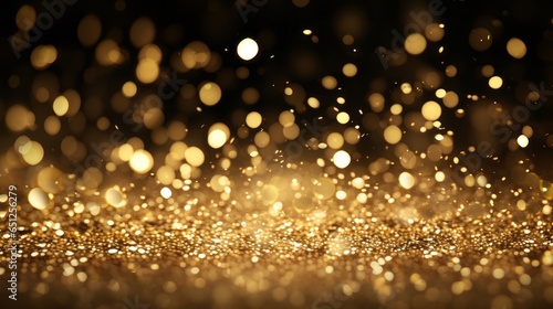 gold dust in motion with black background
