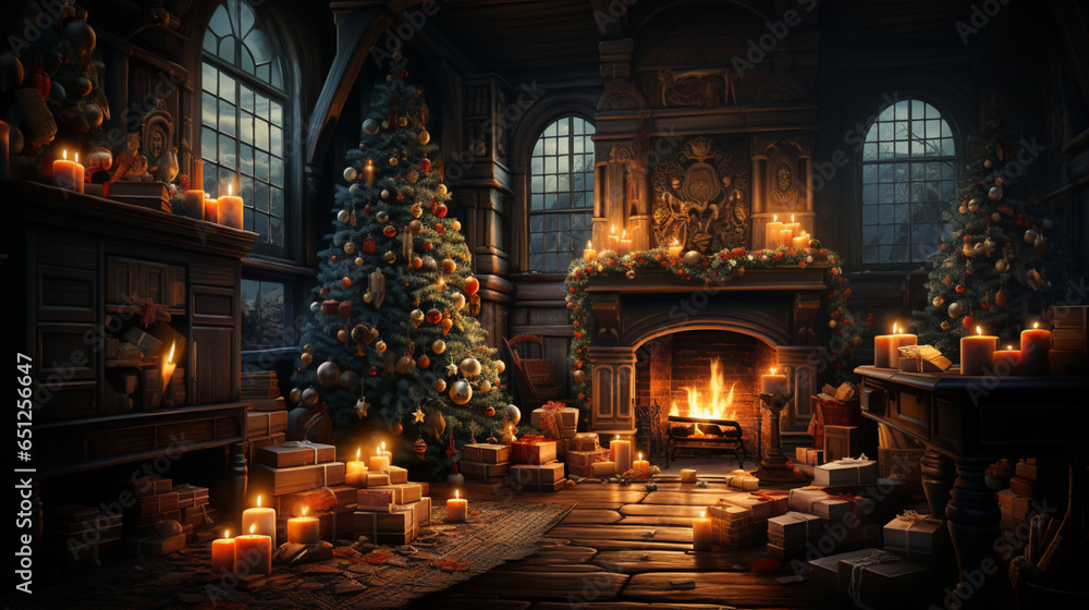 Cozy Christmas Tree and Fireplace Cozy Christmas Tree and Fireplace