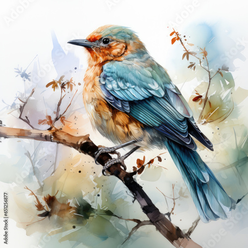 watercolor Spinus tristis bird clipart, Generative Ai © moondesigner