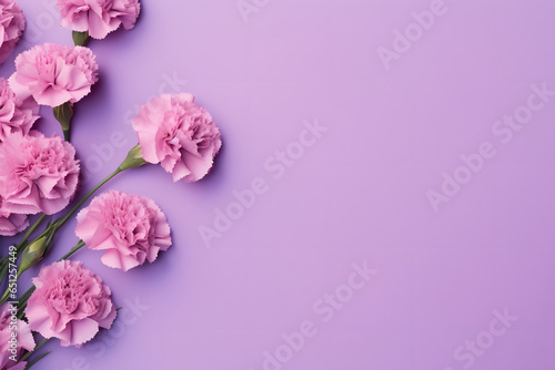 Flat lay minimal floral composition