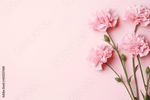 Flat lay minimal floral composition