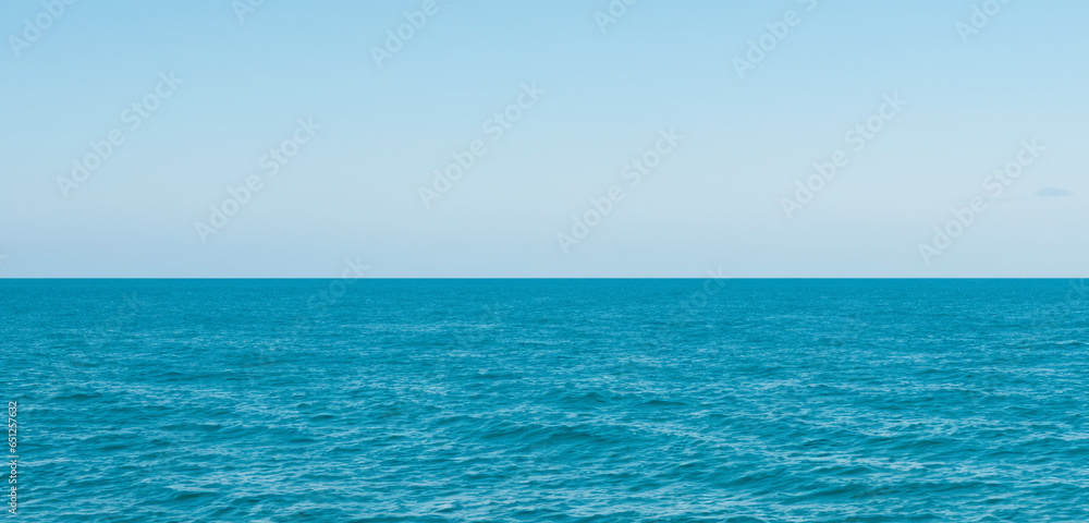Fototapeta premium sea and horizon image of sea waves and sky Calm sea waves on a clear day