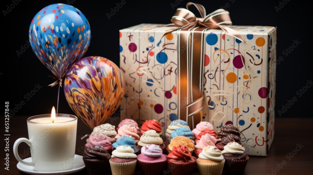 A festive gift box for a birthday party