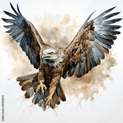 watercolor haliaetus clipart, Generative Ai