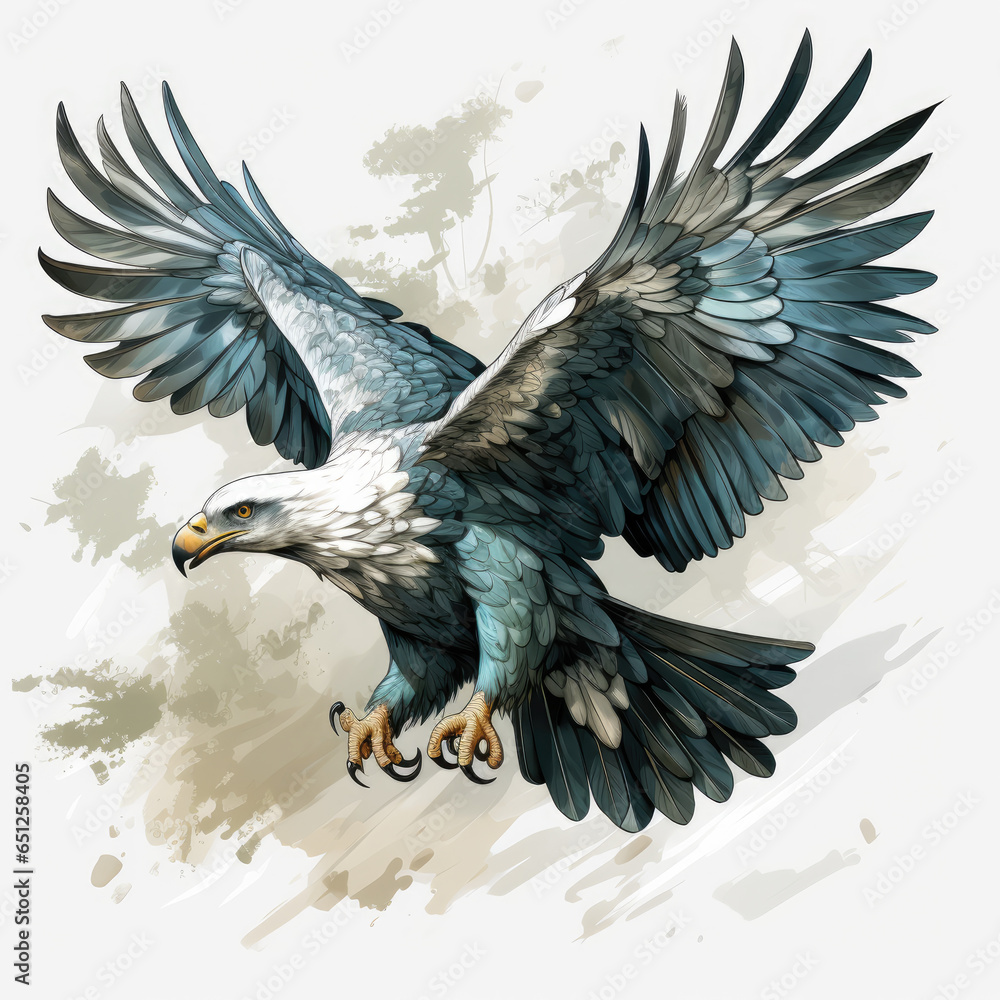 Fototapeta premium watercolor haliaetus clipart, Generative Ai