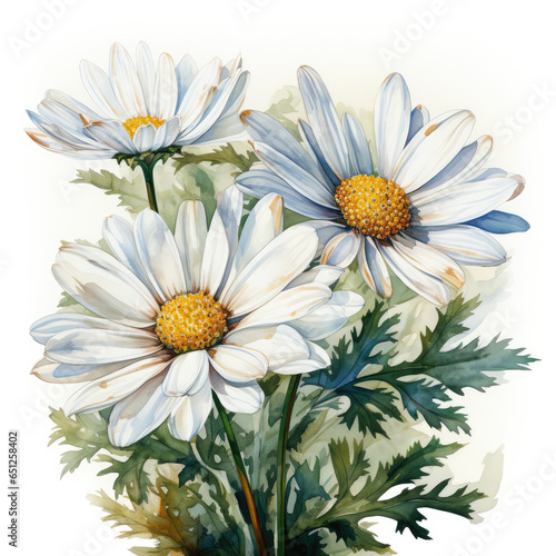 watercolor Daisy clipart  Generative Ai