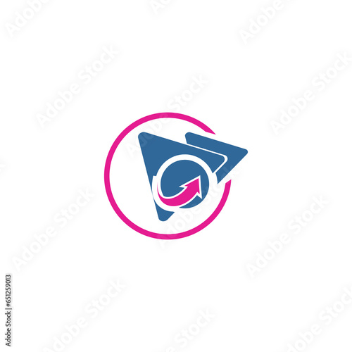 Vector Logo Template of arrows in Circle and triangle