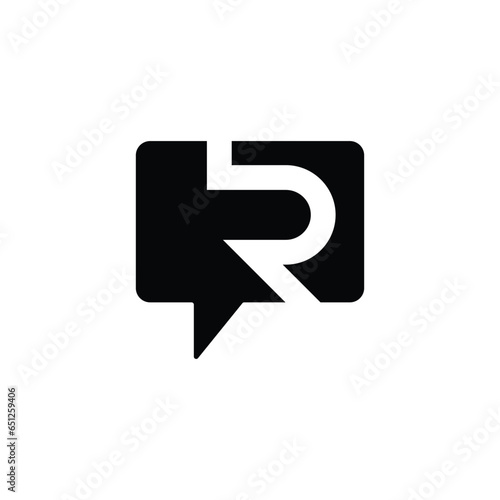 R Alphabet Text Font Innovative Typography Icon Graphic Logo Design in Black Color Font on White Background Vector