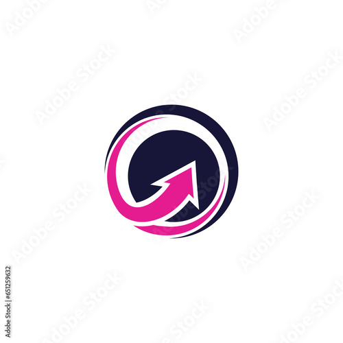Arrow in Circle Vector Logo Template