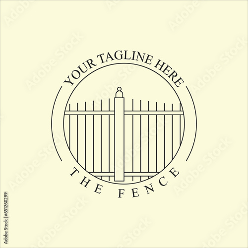 fence logo line art graphic design icon template simple minimalist vector illustration photo