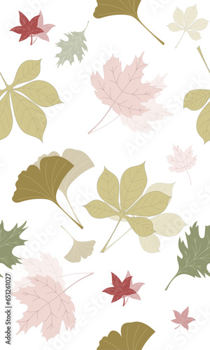 Bl  tter Herbst Ahorn Birke Muster pattern nahtlos