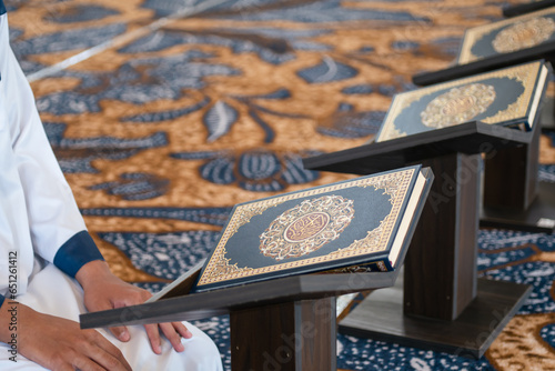 Quran holy book of Muslim in the mosque.
