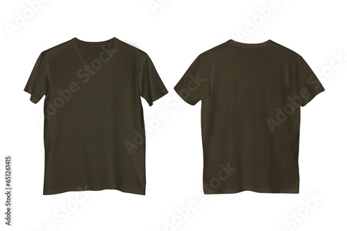 Army V Neck T-shirt Front and Back View