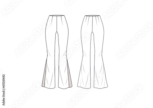 FLARED PANTS WITH SLIT DETAIL (ID: 651261642)