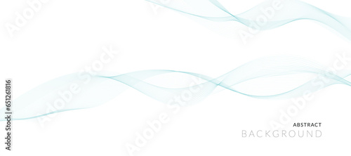 Abstract blue smoky lines background with copy space.