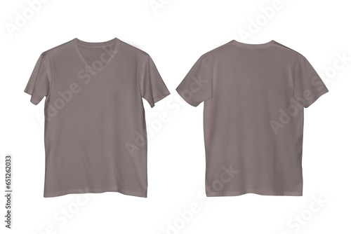 Asphalt V Neck T-shirt Front and Back View