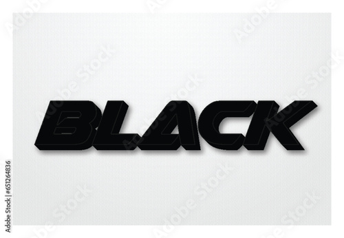 Black text effect template design with 3d style use for business brand and logo editable text