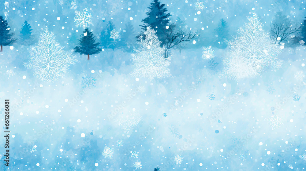 Obraz premium Winter background texture of a snow-covered landscape with snowflakes falling. Concept of the winter season. Blurred.