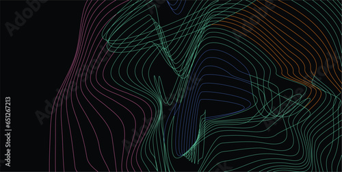 3D abstract monochrome background with lines pattern vector design, technology theme, dimensional dotted flow in perspective, big data, nanotechnology