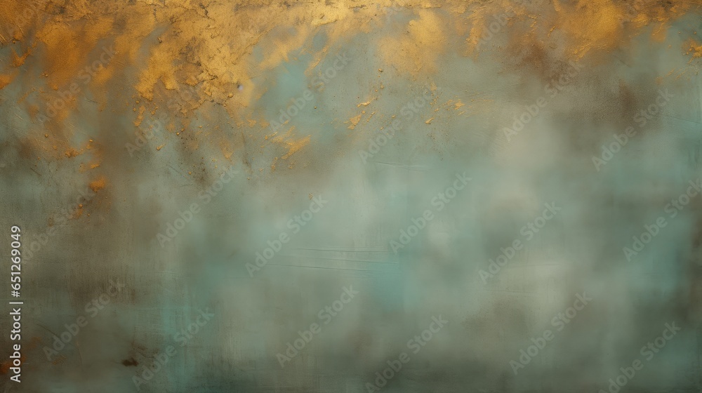 Backdrop, abstract background, high resolution, metal surface, golden and teal colors