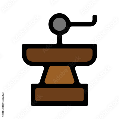 picto logo icones et symbole moulin grinder cafe cafetiere machine a cafe expresso couleur gras marron