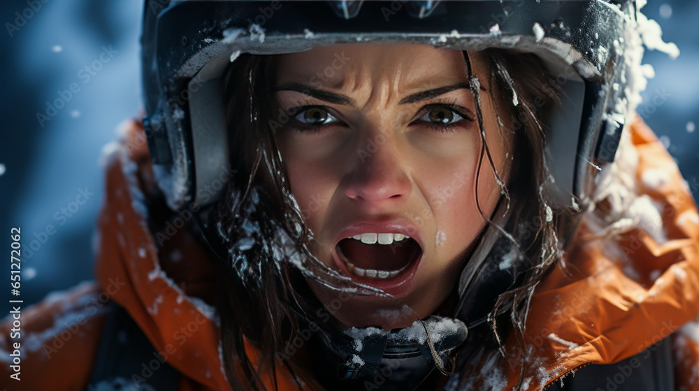 Thrilling capture of an anxious snowmobile rider in Greenland, showcasing raw emotion and restlessness amid the Arctic wilderness. Thrilling capture of an anxious snowmobile rider in Greenland, showcasing raw emotion and restlessness amid the Arctic wilderness.