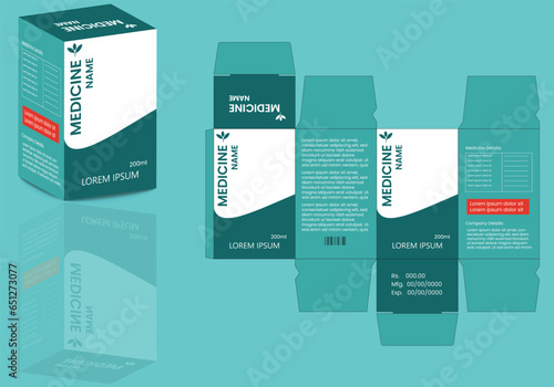 package design. Box, packaging template for product. Box, packaging die cut template design.
