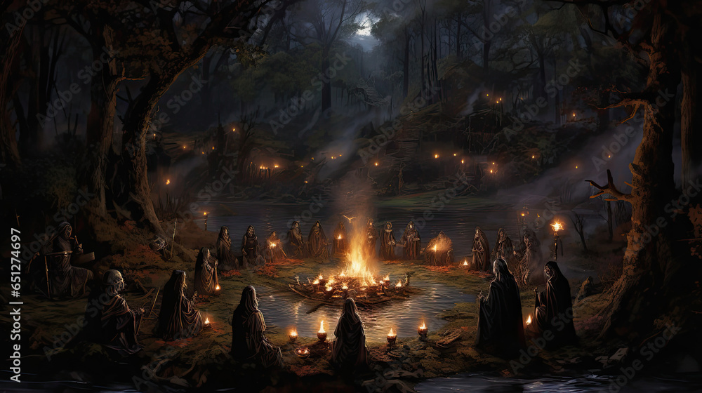 Witches' Coven during a Ritual Witches' Coven during a Ritual