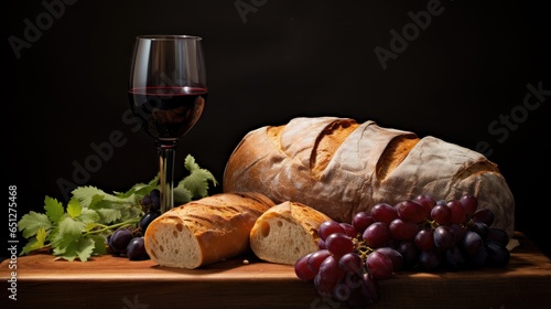 Christian Symbolic Still Life: Wine, Bread,