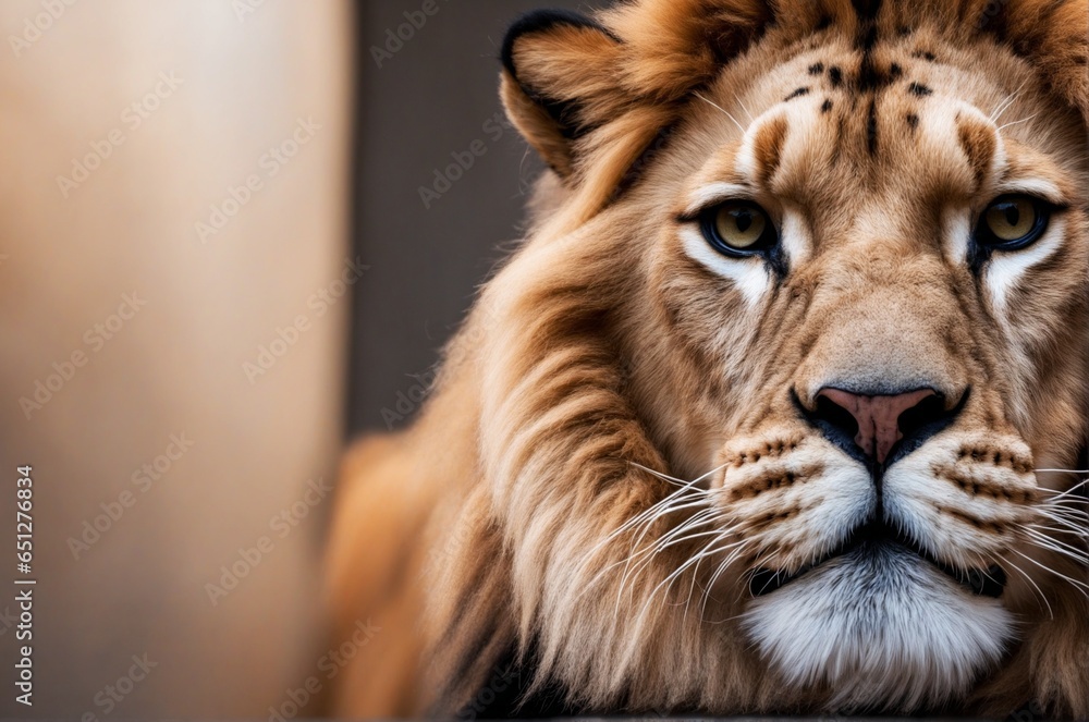 Portrait of a Flame-Maned Lion