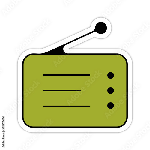 picto logo icones et symbole radio fin couleur vert relief