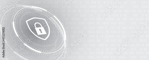 internet digital security technology concept for business background. Lock on circuit board