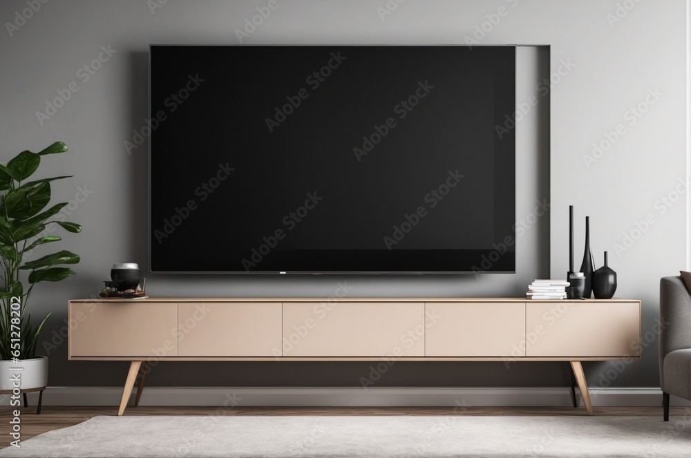 Large TV in a Spacious Living Room. Large TV in a Spacious Living Room.
